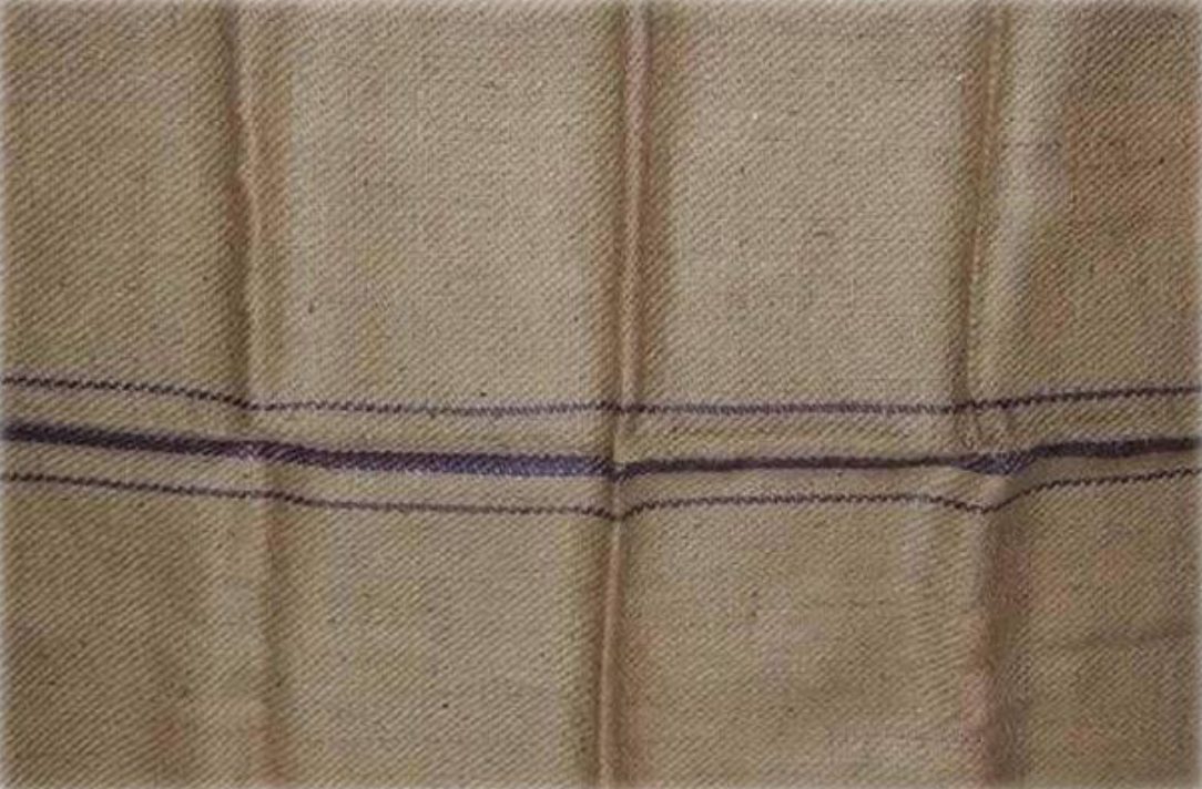 Standard Binola jute sacking bag with blue stripes